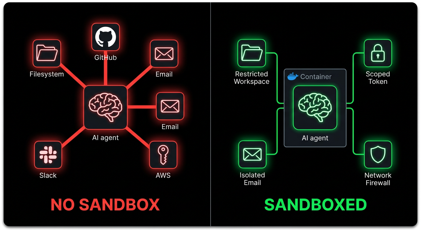 sandboxing comparison - no sandbox vs sandboxed